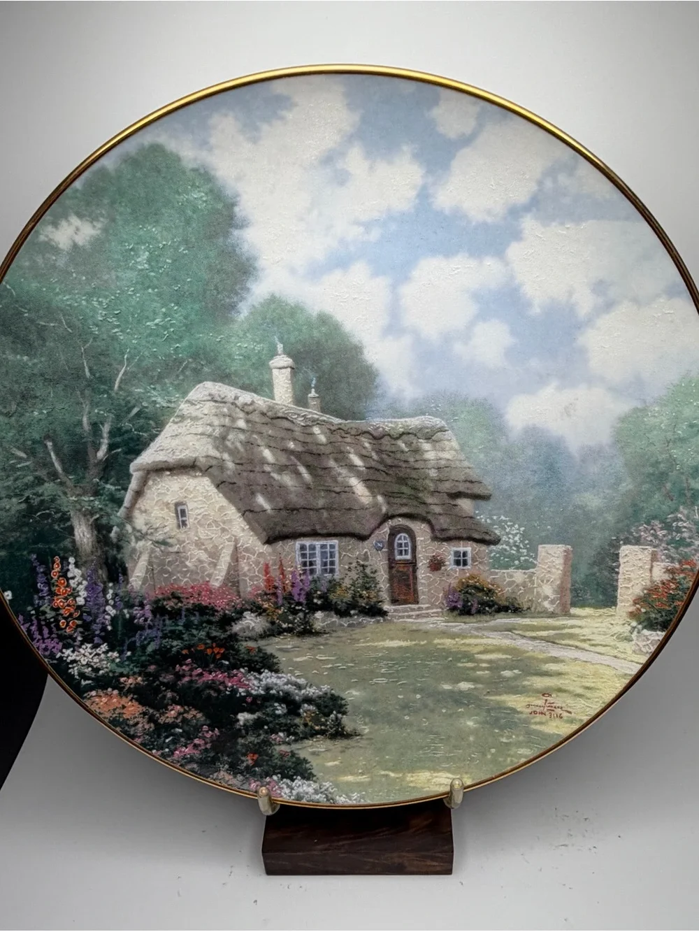 Thomas Kinkade “Stonegate Cottage” Collector Plate 1992